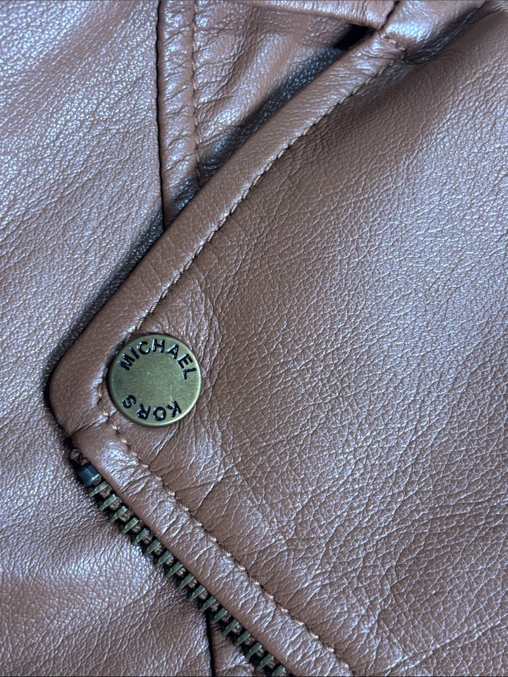 Women's Brown Leather Jacket Genuine Lambskin Motorcycle Jacket - Picture 10 of 12